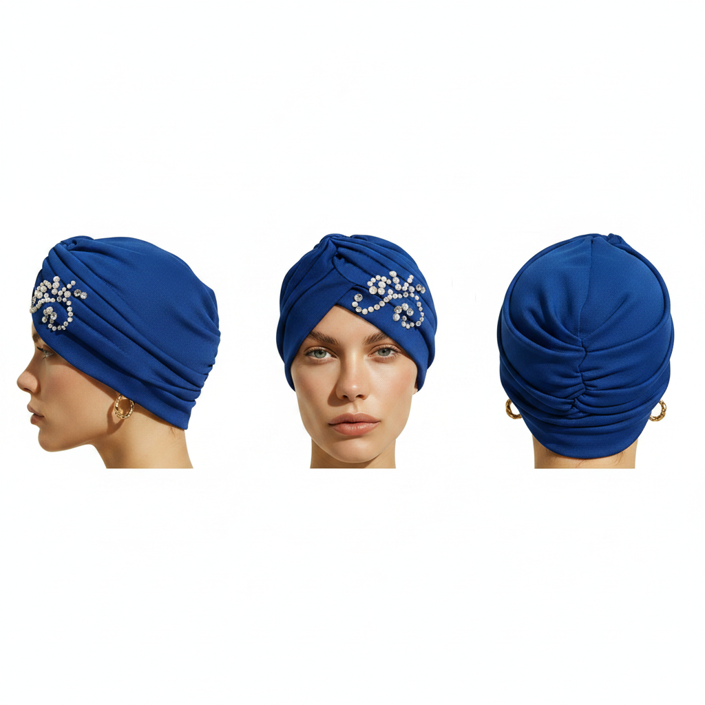 Royal Blue Embellished Turban product photo