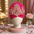 Hot Pink Crystal Crown Turban product photo