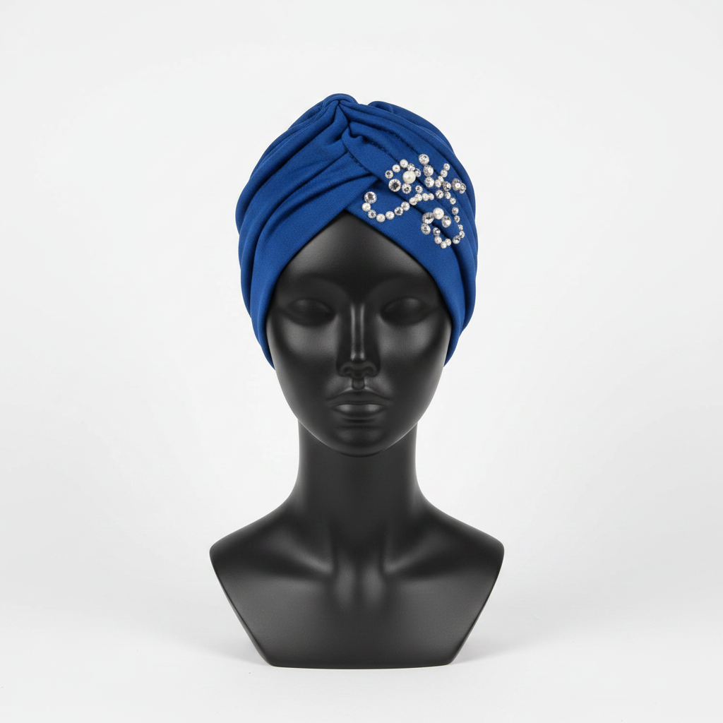 Cobalt Blue Crystal Swirl Turban product photo