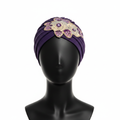 Purple Jewel Floral Turban product photo