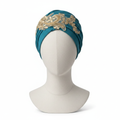 Teal Gold Lace Turban product photo